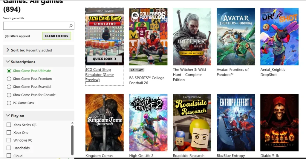 What Games Are on Xbox Game Pass?