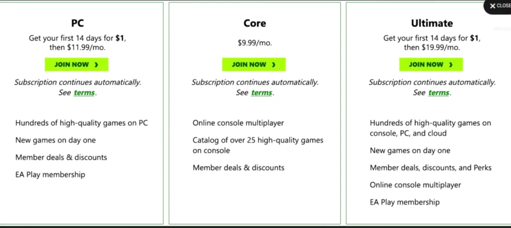 Xbox game pass core vs ultimate